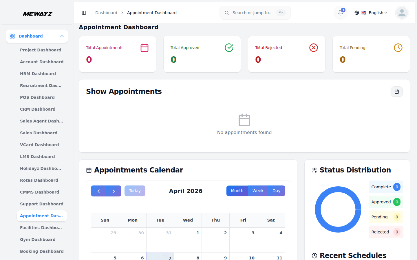 Mewayz appointment scheduling dashboard for clinics