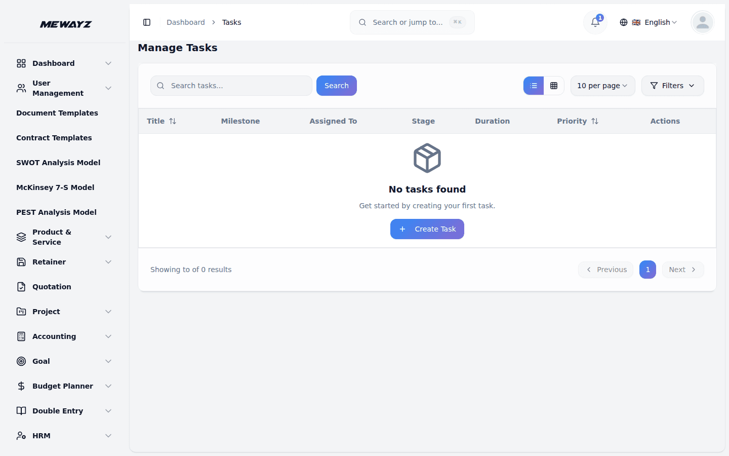 Mewayz project management — kanban board, tasks, and assignments