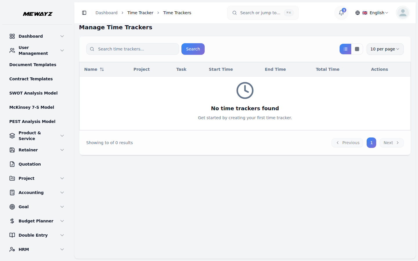 Mewayz time tracker with billable hours and project time logs