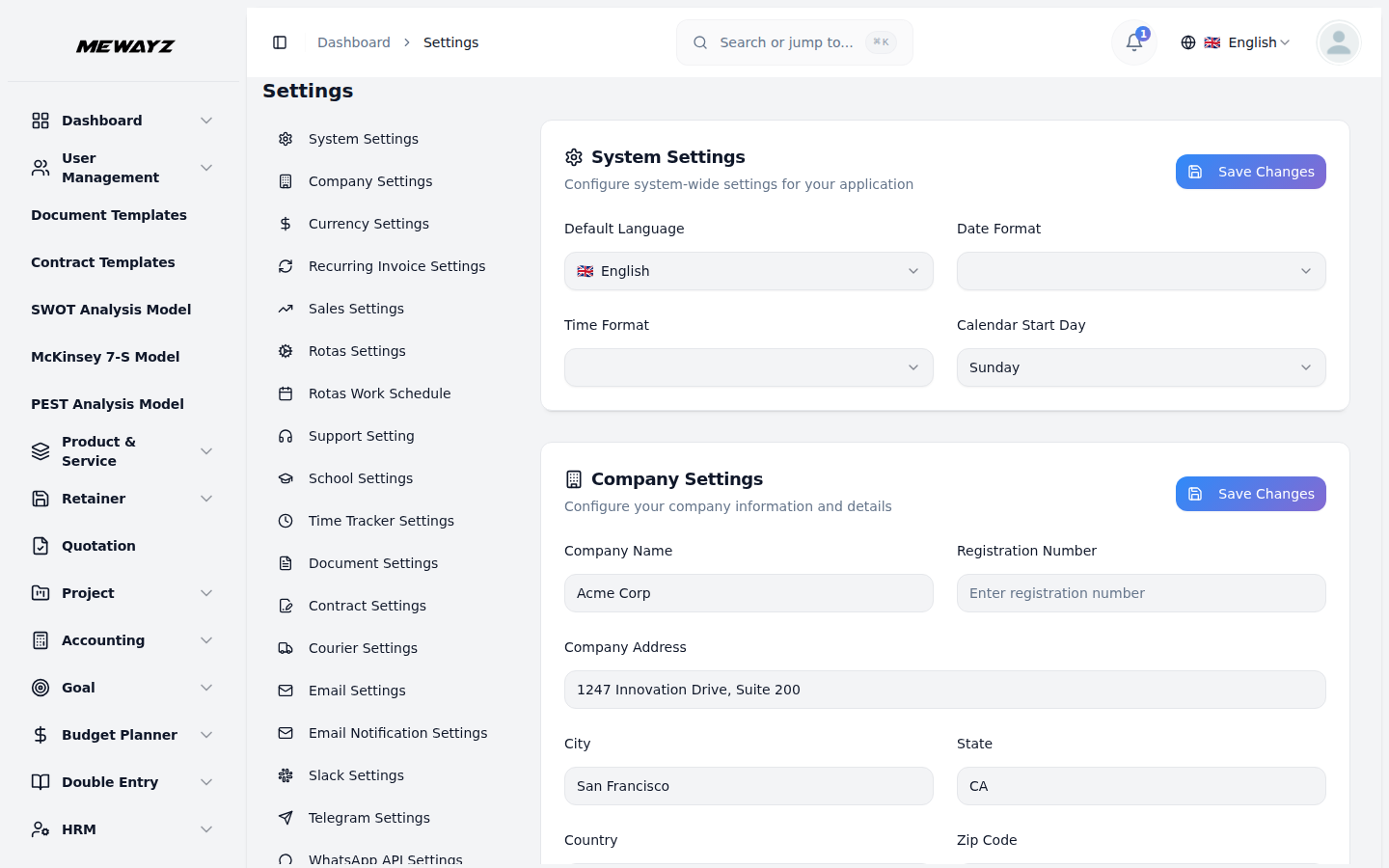 Mewayz security and settings — account protection and privacy controls
