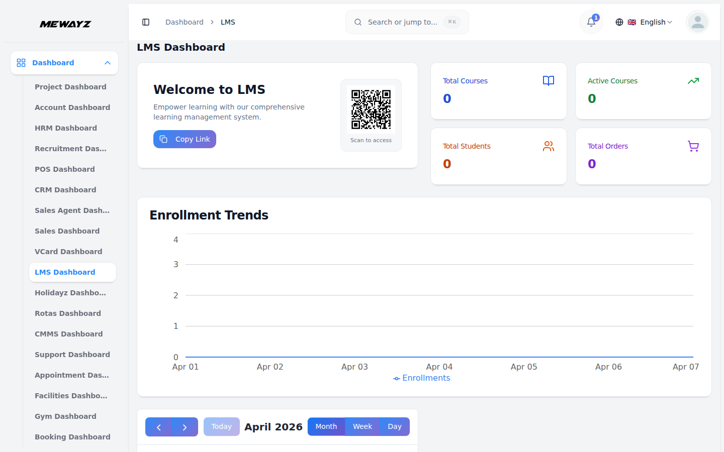 Mewayz: kurser, offentlige sider, messaging