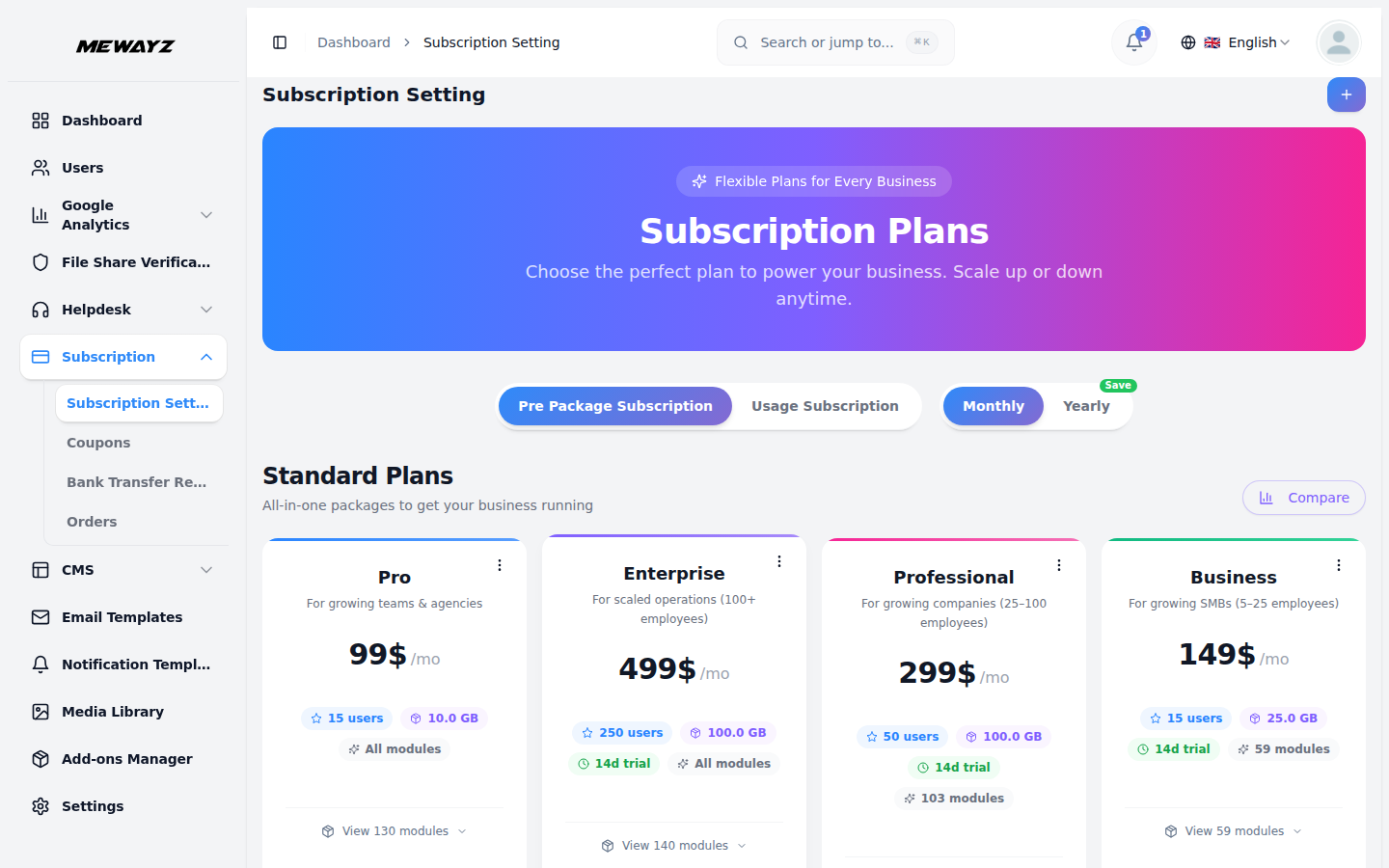 Commission Plans - Mewayz