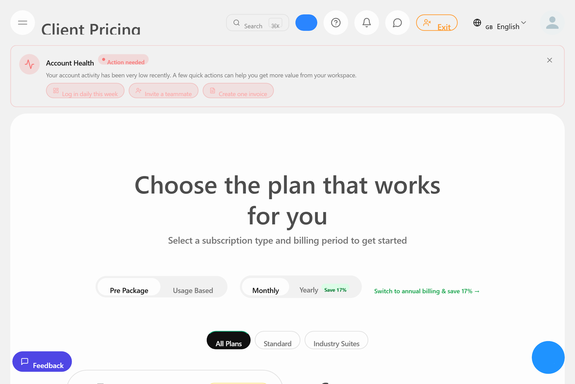 White-label client pricing setup