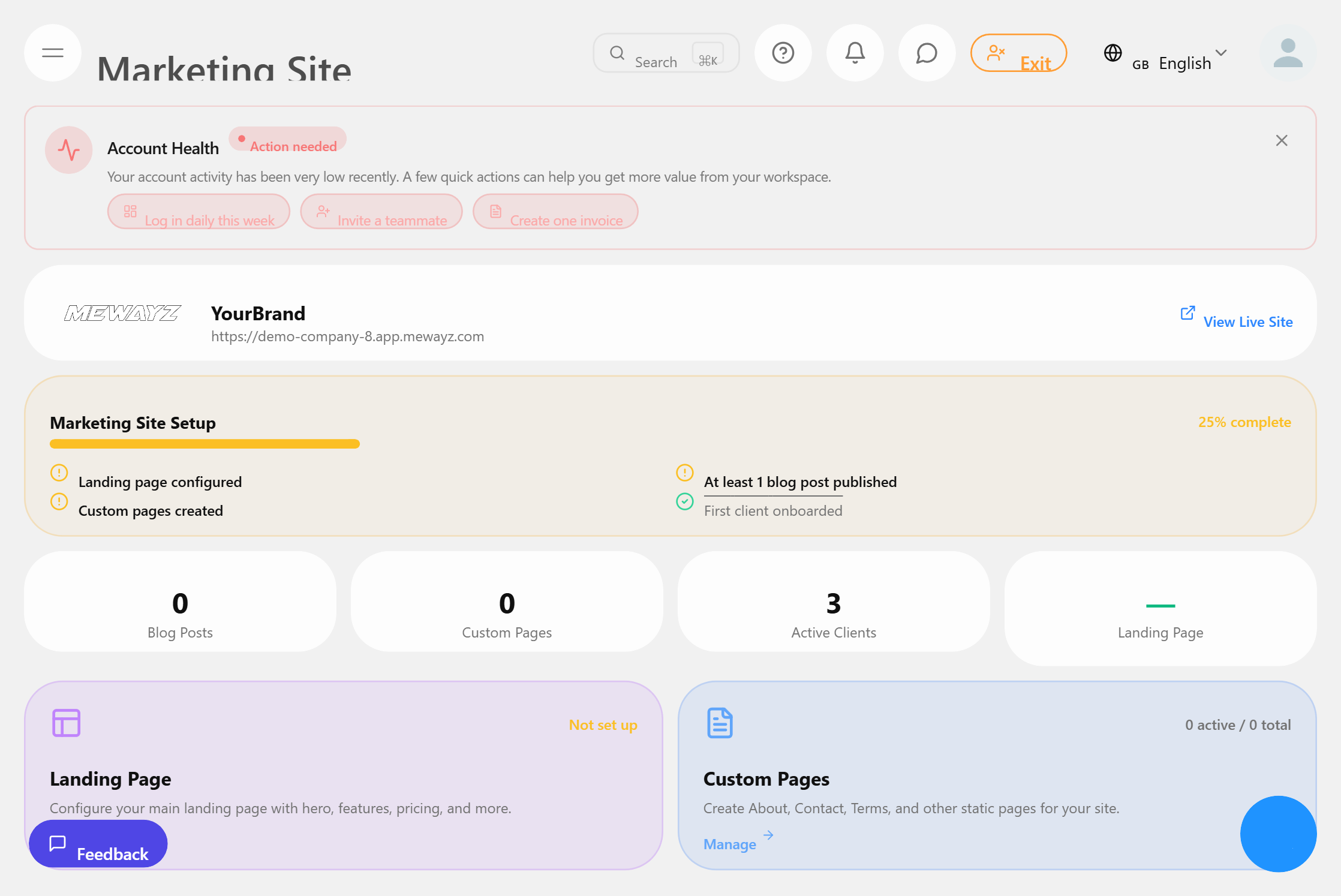 White-label marketing site builder