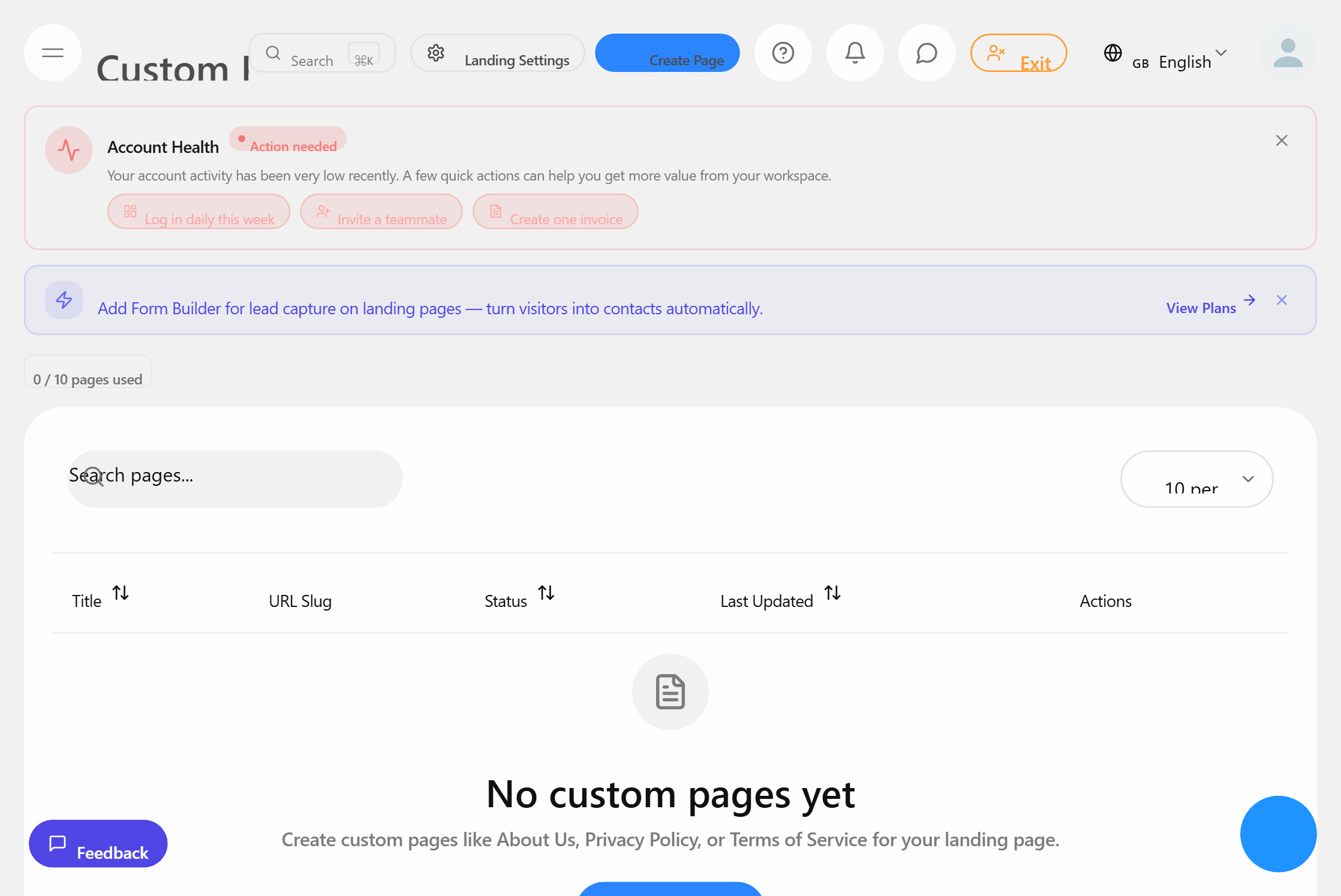 Custom pages CMS for resellers